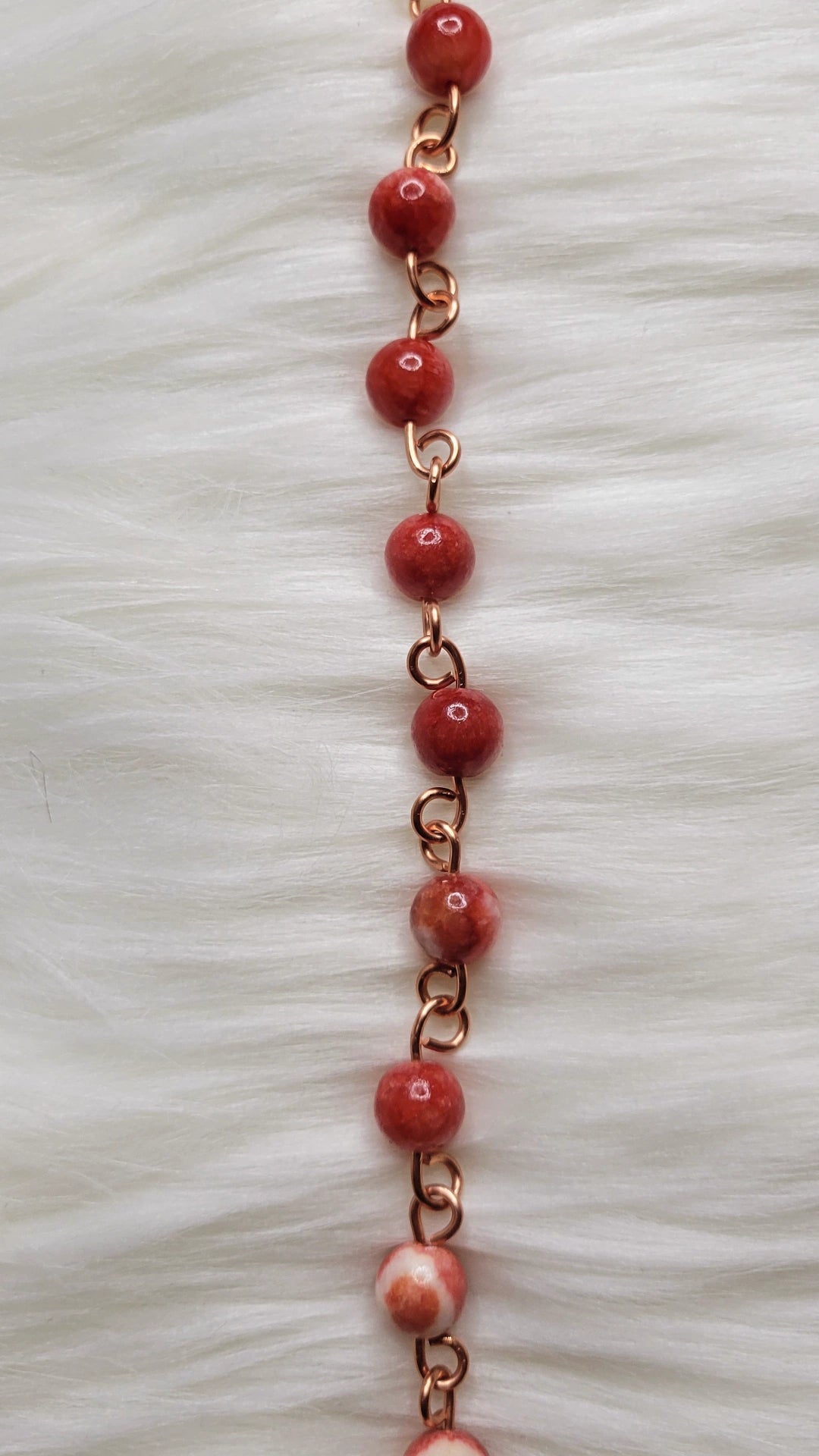 Red Dyed Quartzite Copper Bracelet