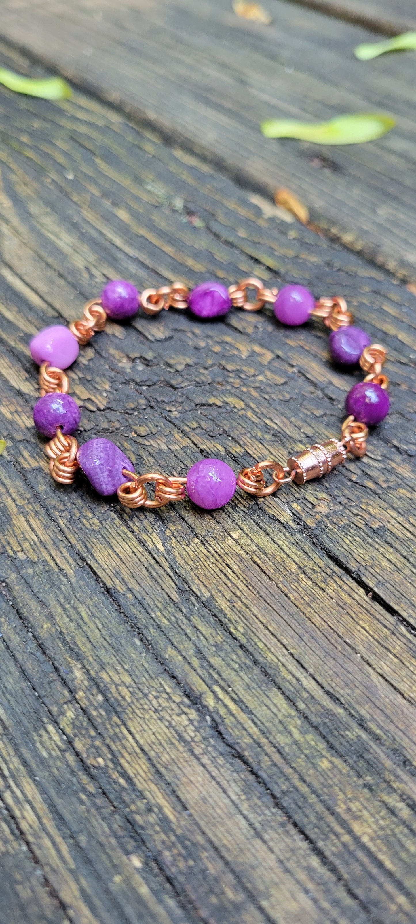 Purple Quartz Copper Bracelet