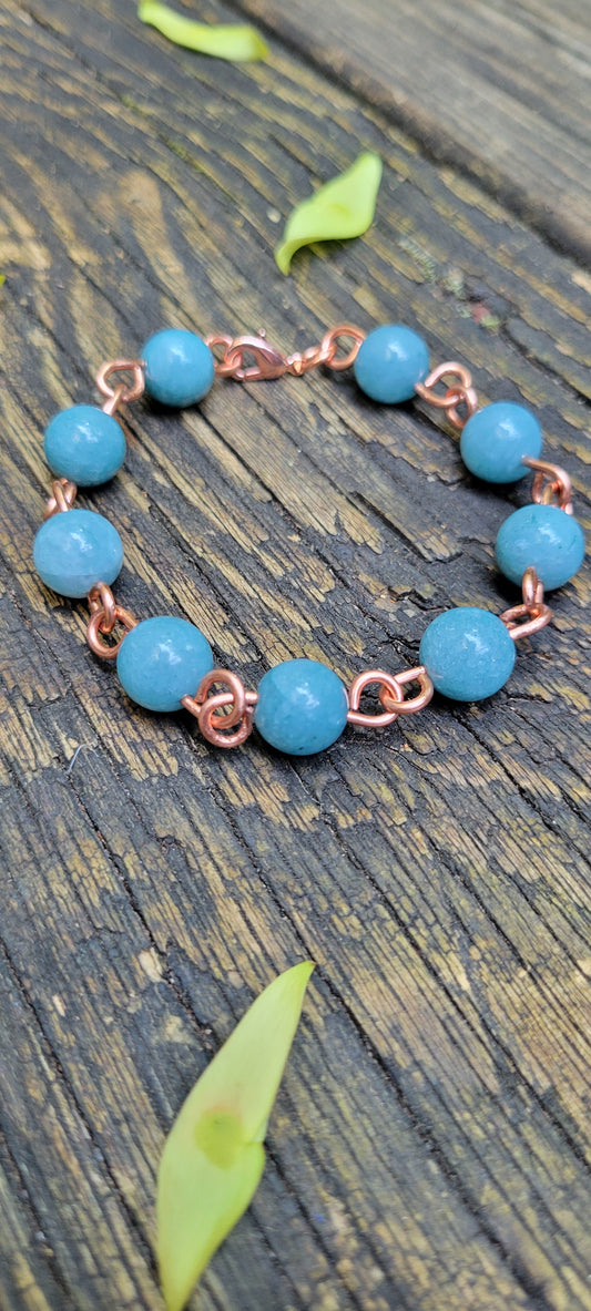 Chalcedony Crystal Copper Bracelets