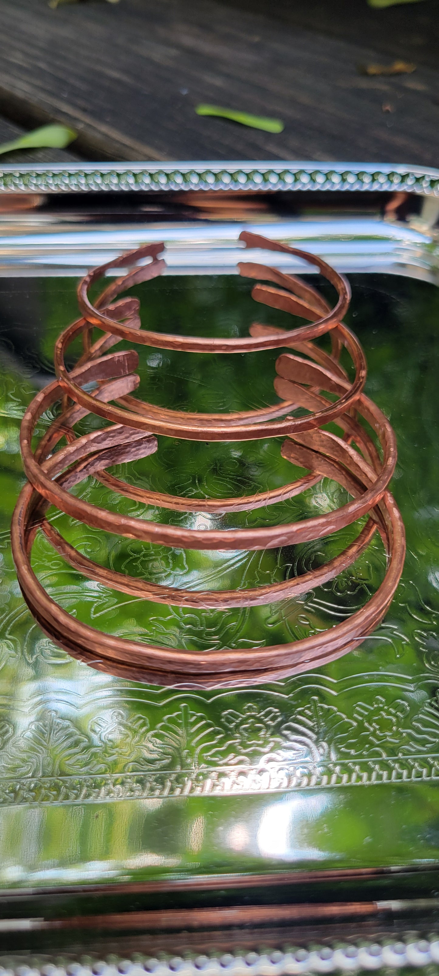 Hammered Copper Bangles