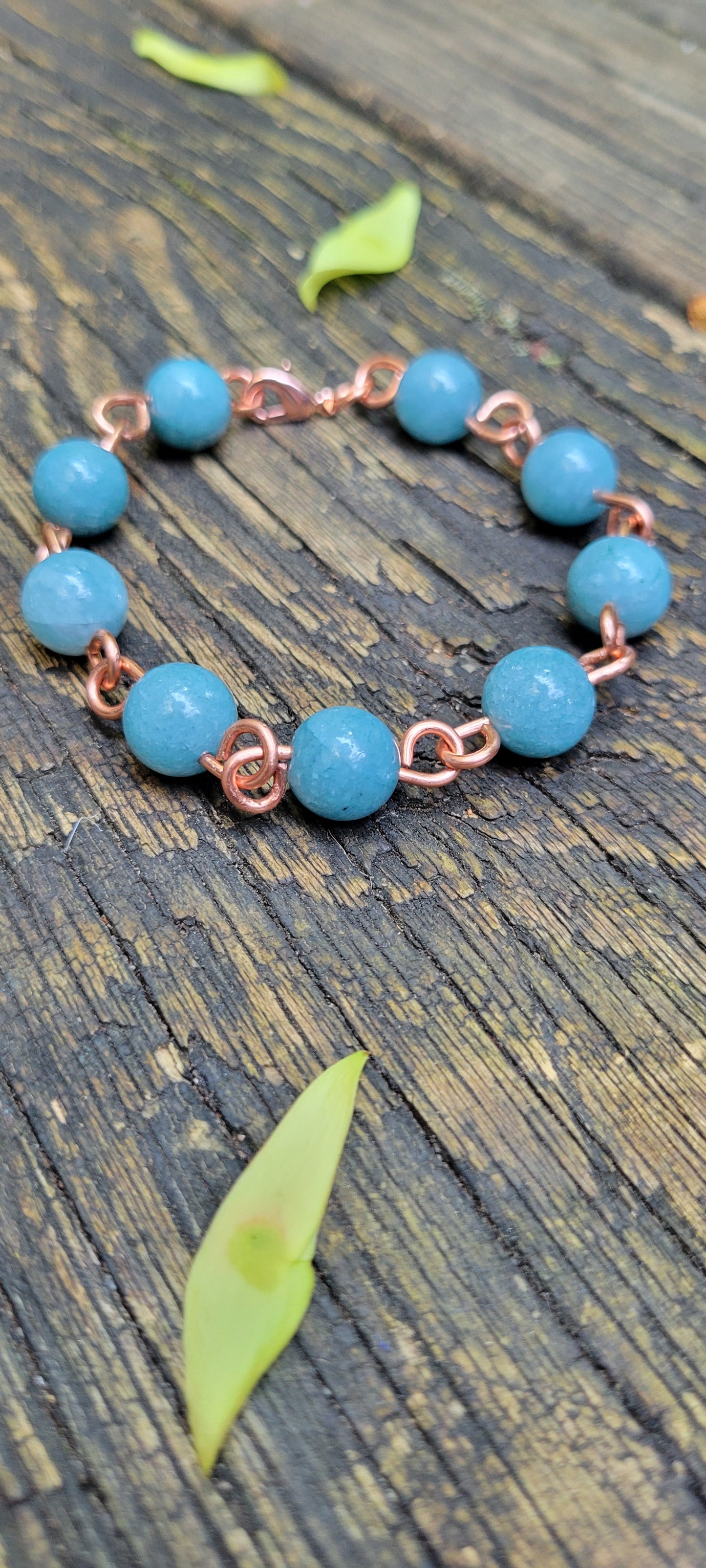 Chalcedony Crystal Copper Bracelets