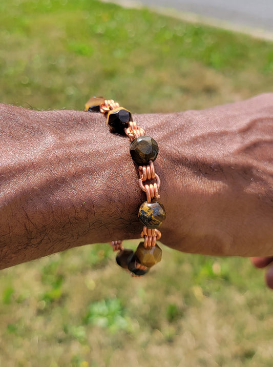 Tiger Eye Copper Bracelet