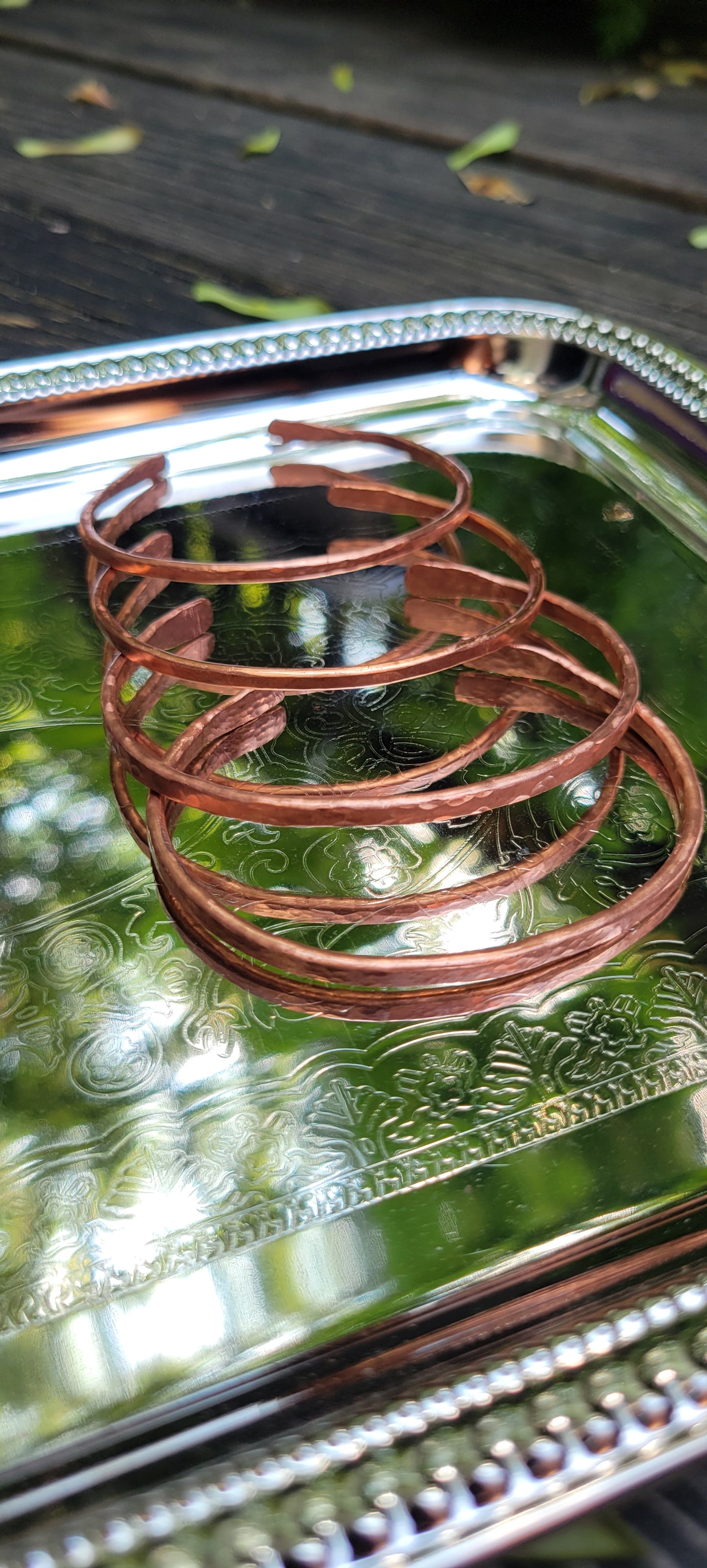 Hammered Copper Bangles